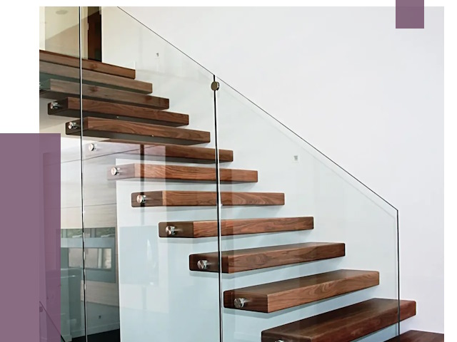 Стеклянные перила для лестницы в Арсеньеве от 14906 руб.