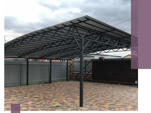 Недорогие навесы под ключ в Арсеньеве — изготовление и монтаж