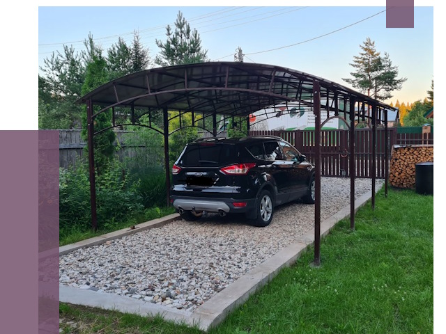 Навесы для автомобиля в Арсеньеве от 13210 руб.  | ПРОЛЁТ-Рсн