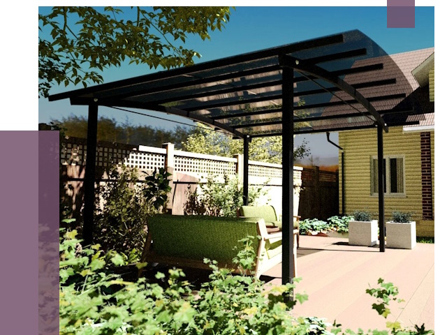 Навесы для террасы в Арсеньеве от 13107 руб. под ключ | ПРОЛЁТ-Рсн