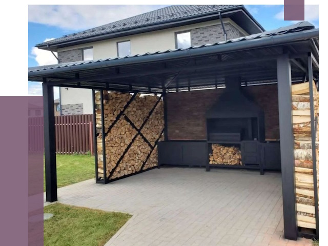 Навесы для барбекю в Арсеньеве от 12799 руб. под ключ | ПРОЛЁТ-Рсн