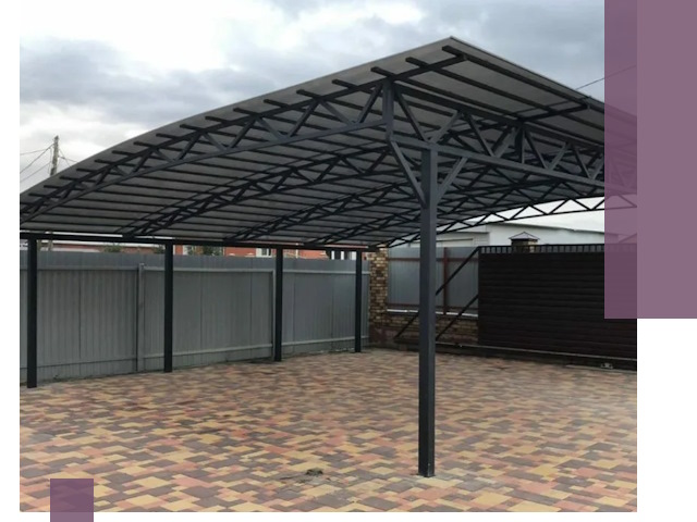 Металлические навесы под ключ в Арсеньеве — изготовление и монтаж