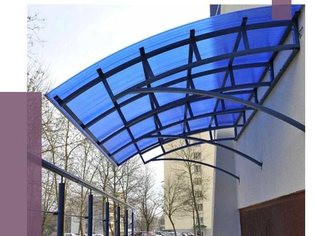 Козырьки из поликарбоната в Арсеньеве от 4318 руб. под ключ | ПРОЛЁТ-Рсн