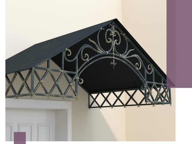 Двускатные металлические козырьки под ключ в Арсеньеве